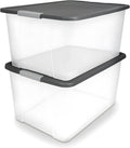 Clear 64 Quart Storage Totes with Locking Lids - Durable Organization