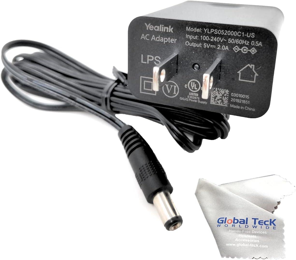 Yealink Power Supply 5V 2A - Compatible with SIP Phones - Global Teck Bundle