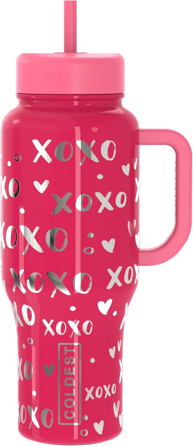 Coldest Tumbler with Handle and Straw - 36 oz Leak Proof Design