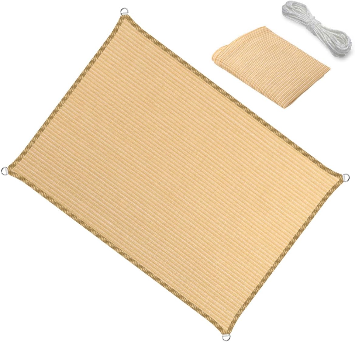 15ft x 24ft Beige Sun Shade Sail Canopy for Outdoor Spaces