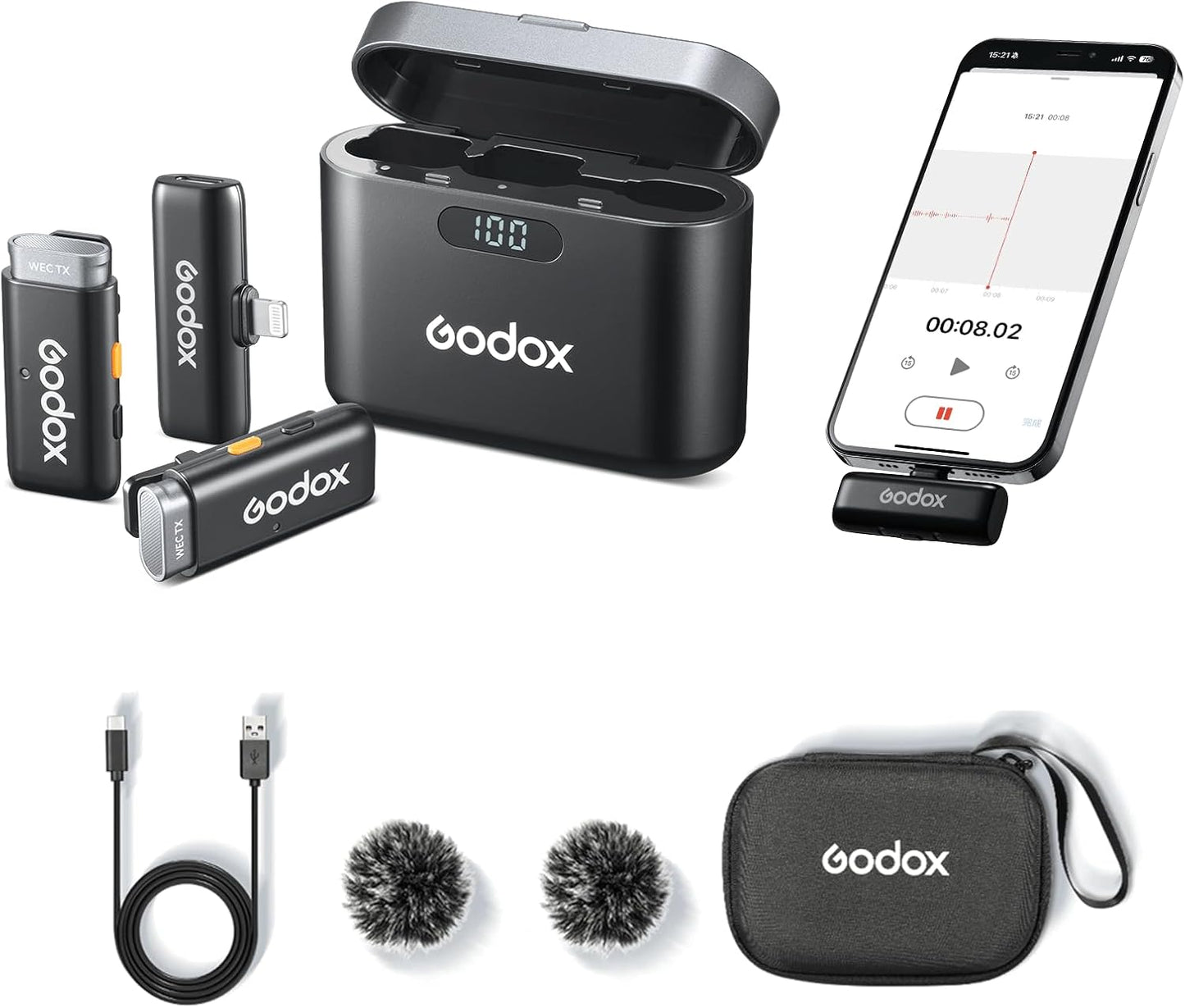 GODOX Wireless Lavalier Microphone with Noise Cancellation Features