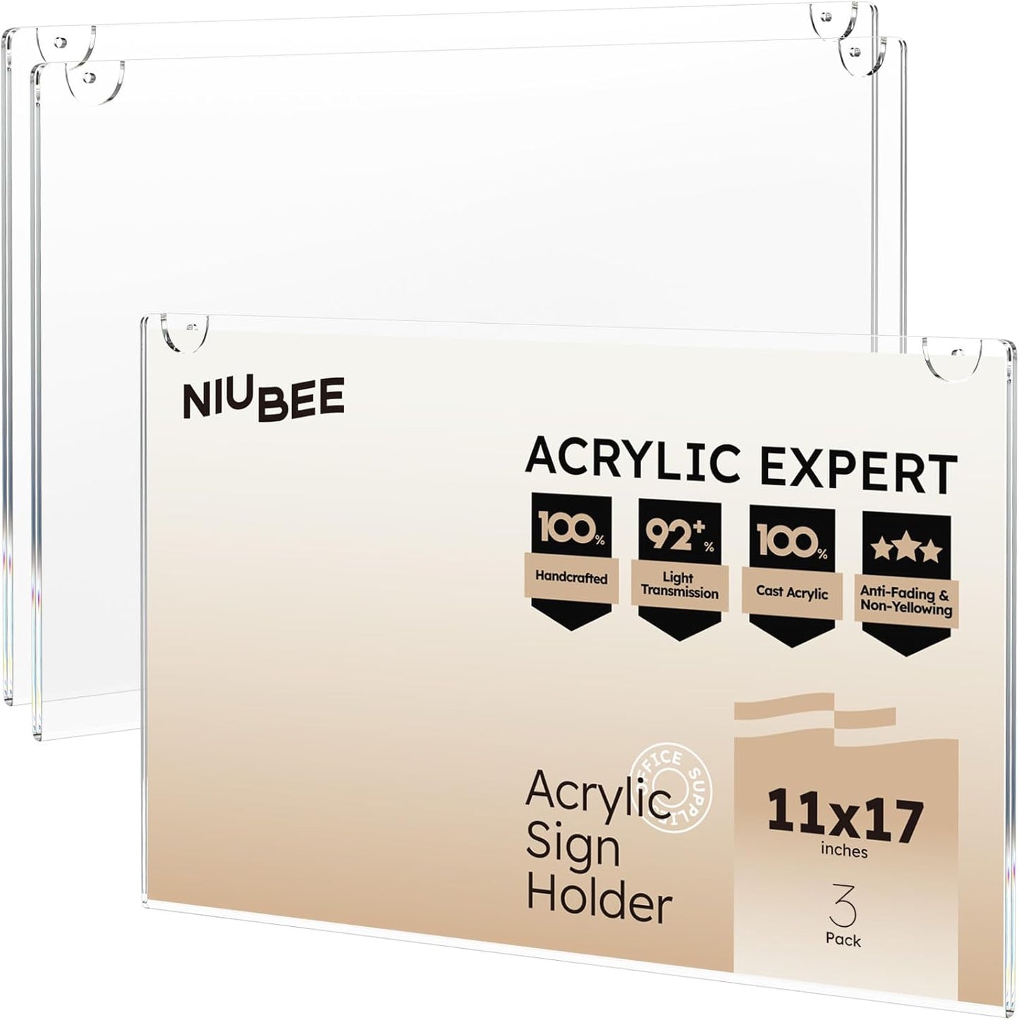 NIUBEE Acrylic Sign Holder 11x17 for Easy Display and Use