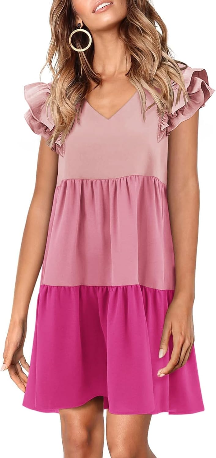 Zwurew Summer Babydoll Dresses for Women 2025 Cute Ruffle