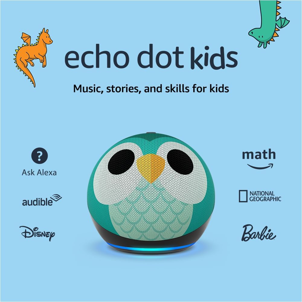 Echo Dot Kids (Newest) with Parental Controls, 1 Year  Kids+