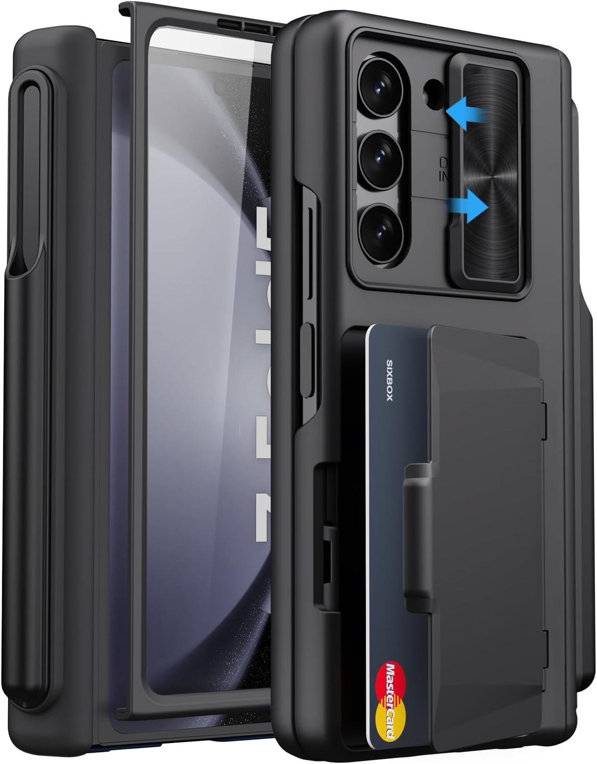 Durable Samsung Galaxy Z Fold 5 Case with Card Holder & S Pen