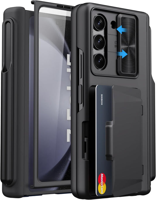 Durable Samsung Galaxy Z Fold 5 Case with Card Holder & S Pen