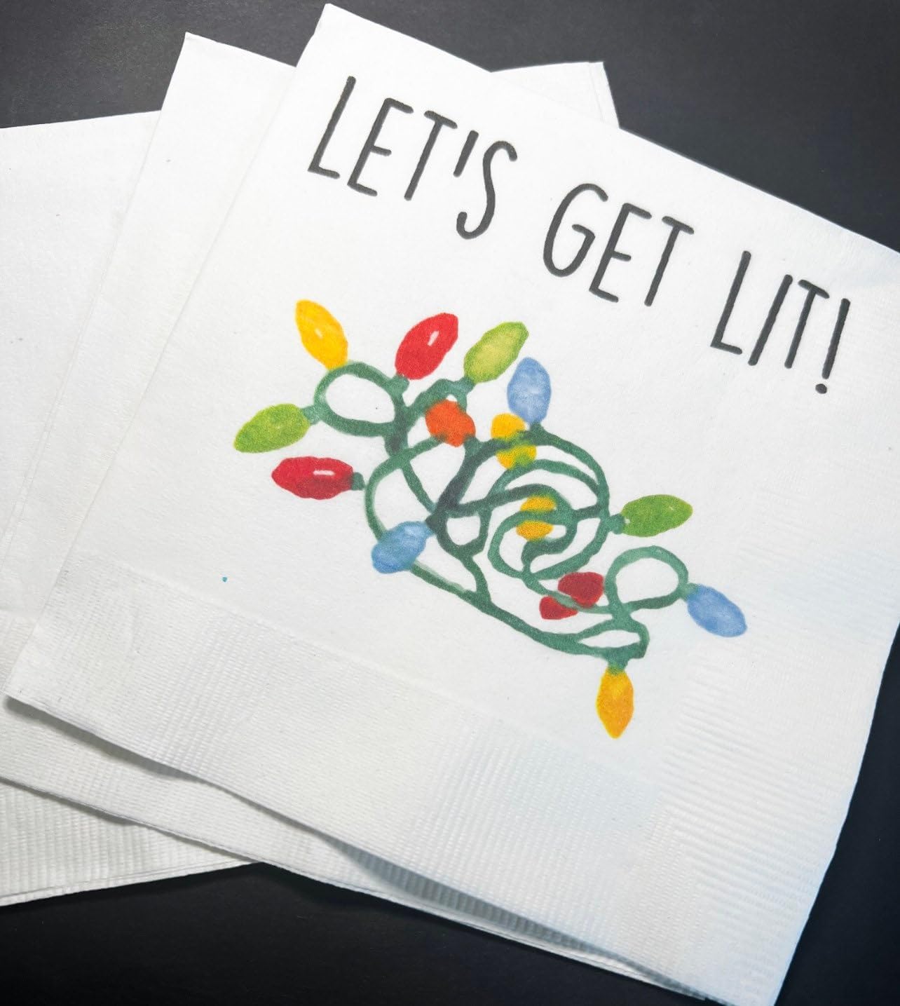 Funny Friendsmas Cocktail Napkins Set - Get Lit!
