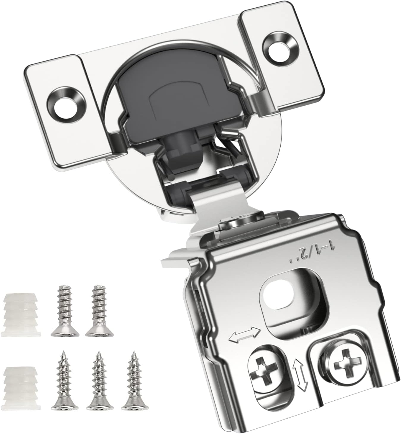 20 Pack 1-1/2 in Overlay Soft Close Concealed Hinges for Cabinets