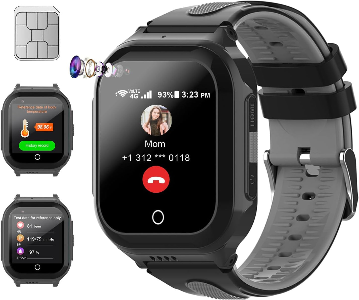 Getfitsoo Kids 4G GPS Smartwatch: Health Monitoring, Video Calls, SOS