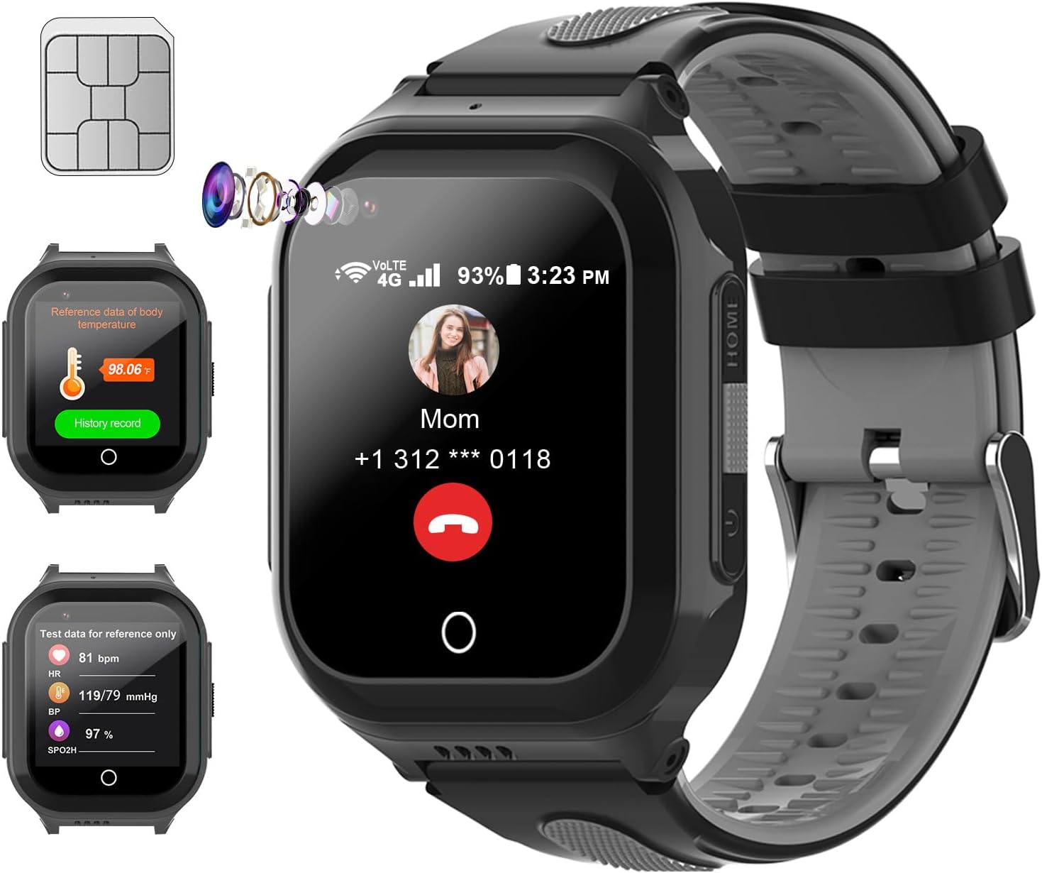 Getfitsoo Kids 4G GPS Smartwatch: Health Monitoring, Video Calls, SOS