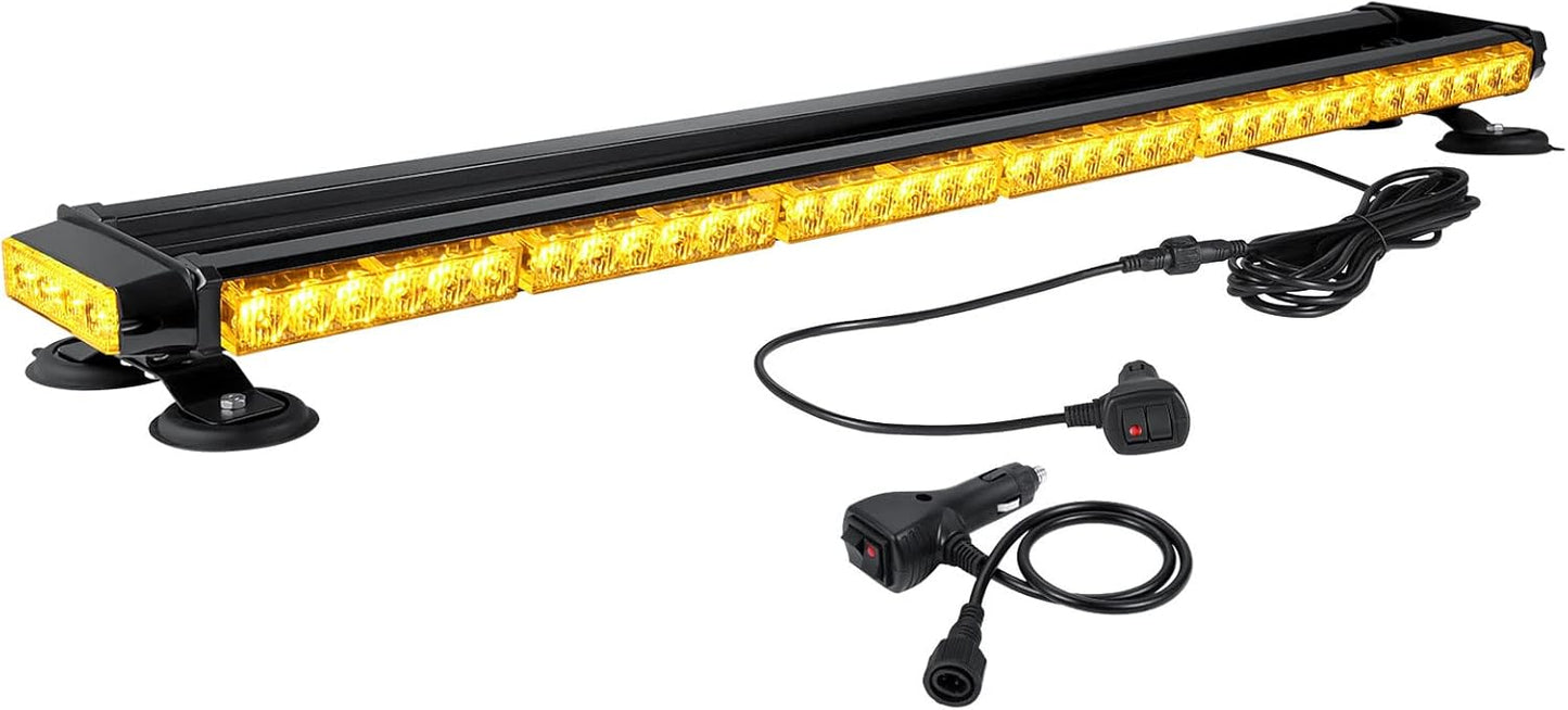 WOWTOU Roof Top Magnetic Amber Emergency Strobe Light Bar
