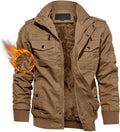 TACVASEN Men's Military Lightweight Jacket - Warm Cotton Fleece