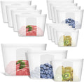 Reusable Storage Bag 12 Pack Silicone Zip Lock Bags - Translucent Set