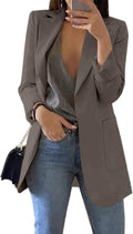 Womens Casual Open Front Blazer - Lightweight Lined Jacket