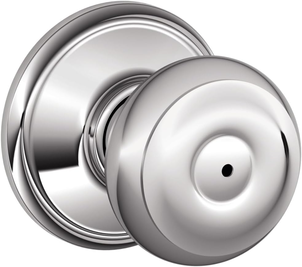 SCHLAGE F40GEO625 Georgian Privacy Door Knob in Bright Chrome
