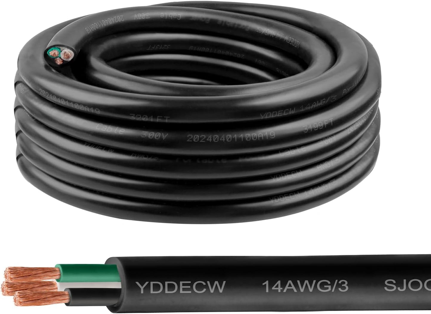 25ft 14/3 14 AWG Portable Power Cable for Tough Conditions