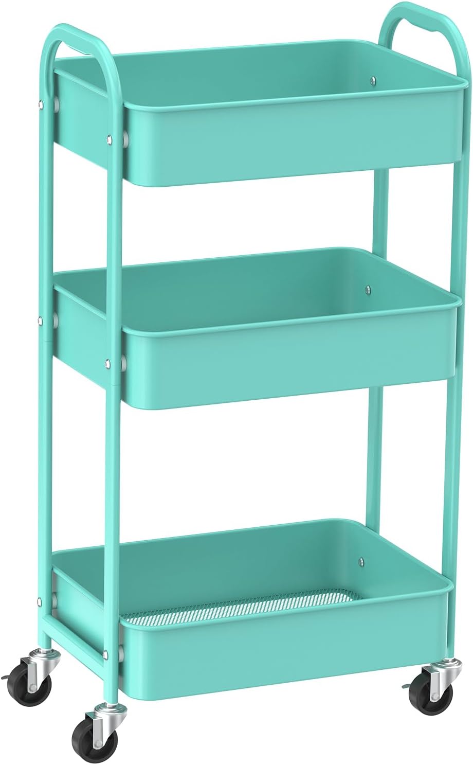 3-Tier Rolling Utility Cart for Kitchen and Bathroom Use
