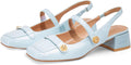 Slingback Mary Jane Heels for Women Low Block Heel (Style V1ND)
