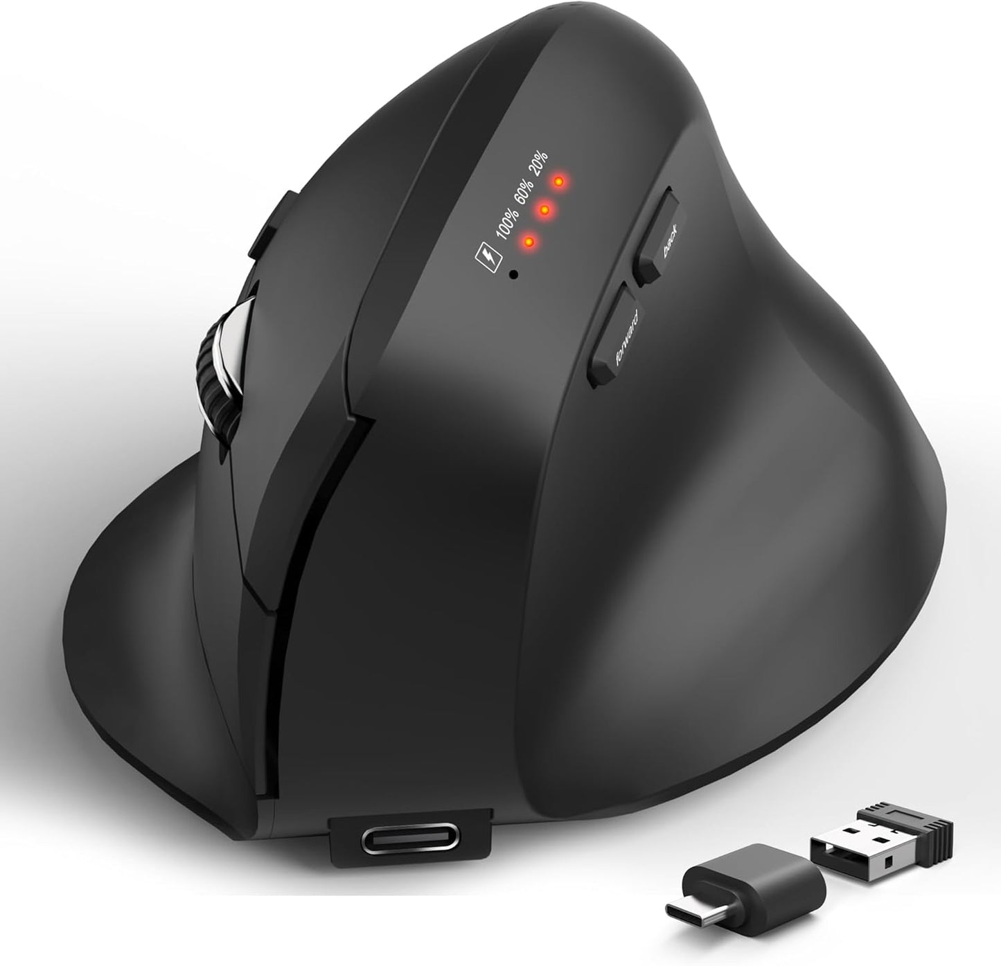 2-in-1 Ergonomic Wireless Mouse - Adjustable DPI