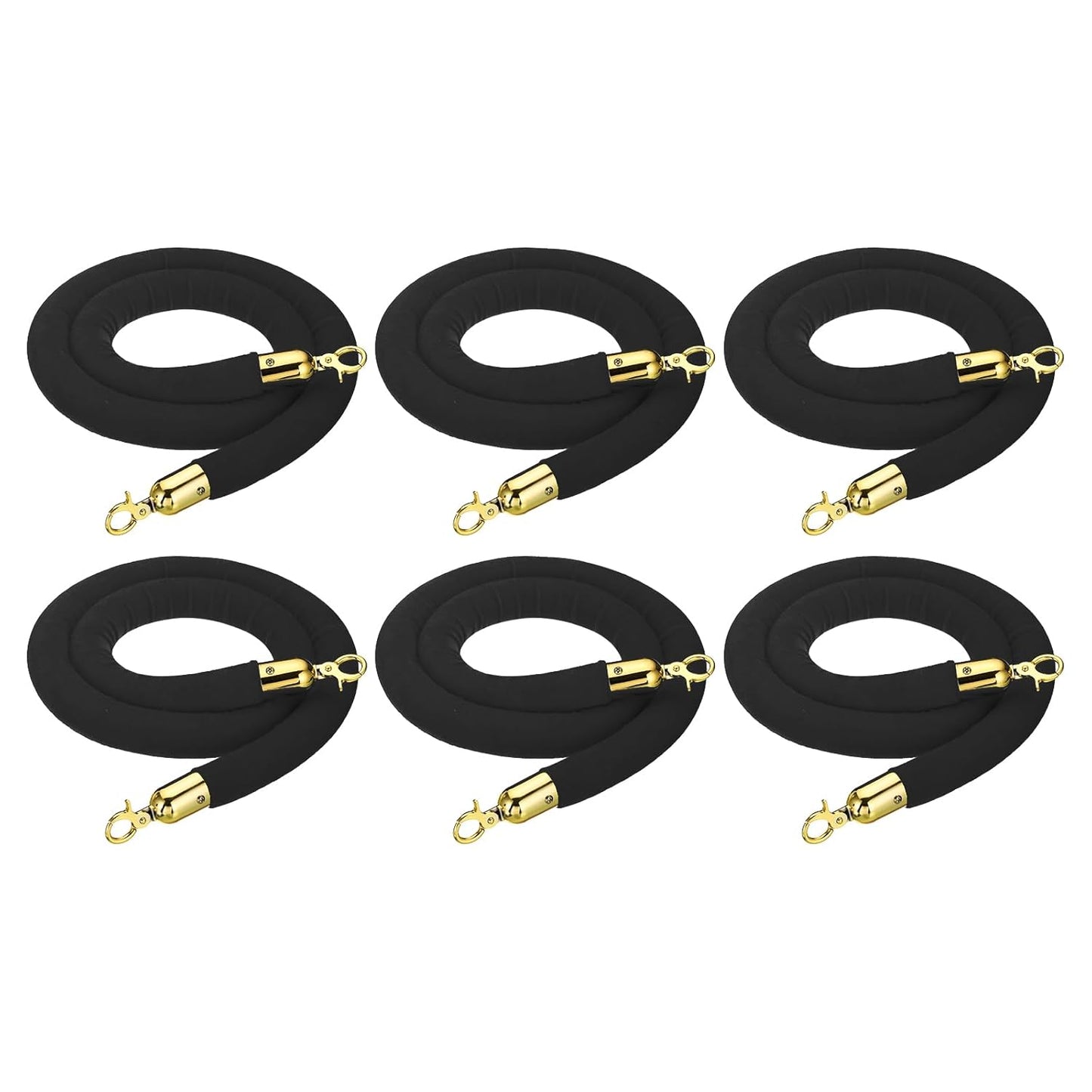 Durable 5 Feet Black Velvet Stanchion Rope for Crowd Control