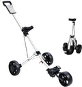 Folding 3-Wheel Golf Push Cart - Easy Fold, Smooth Ride