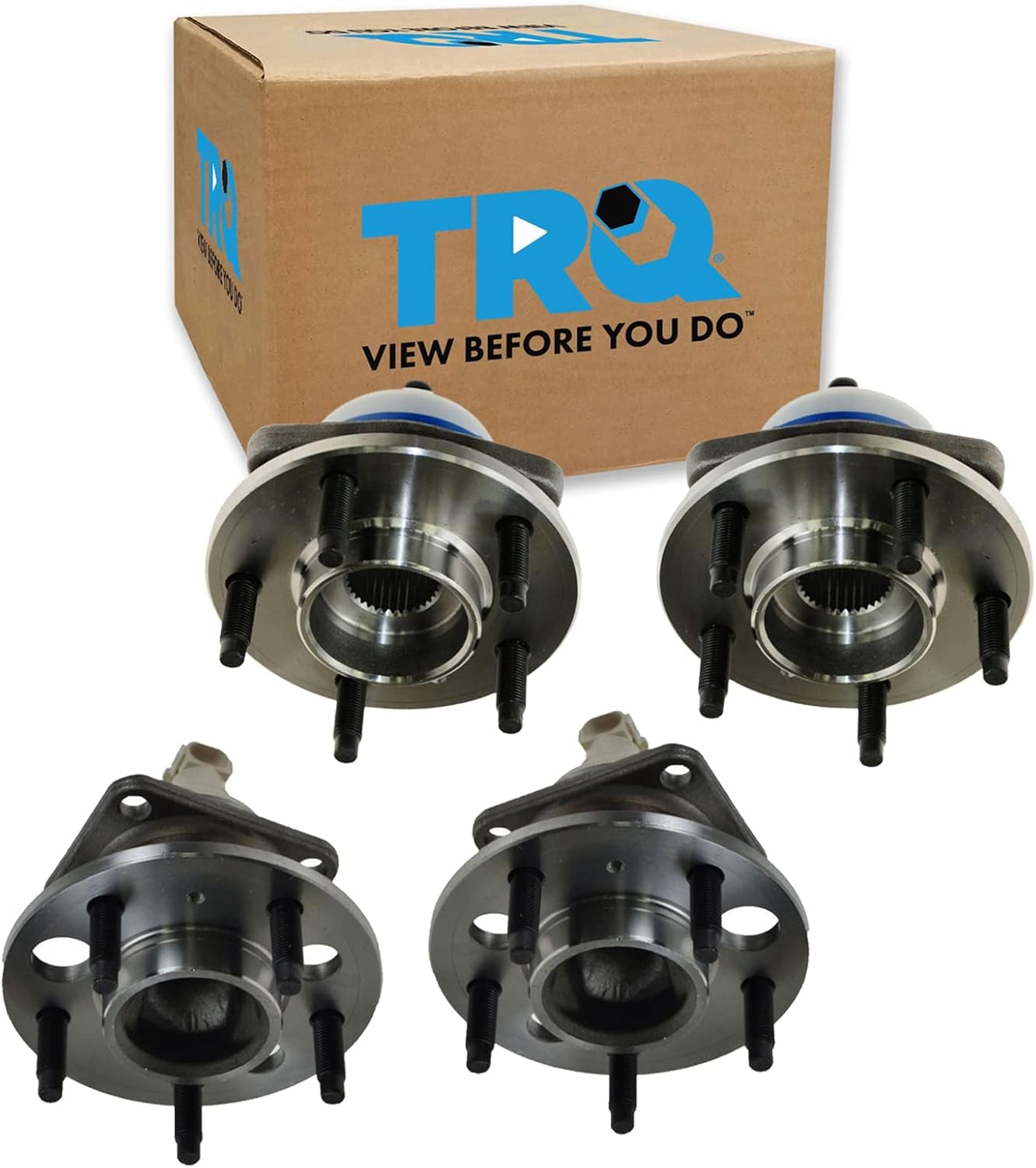 TRQ Front Rear Wheel Bearing & Hub Assembly Set for Buick, Chevy