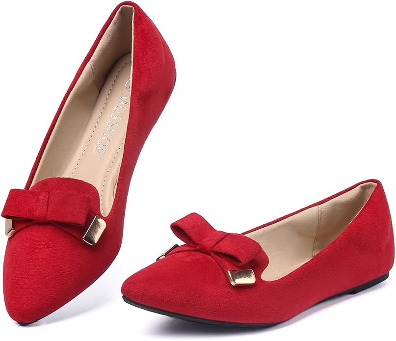 MUSSHOE Flat Shoes for Women: Comfortable Pointed Toe Slip-ons