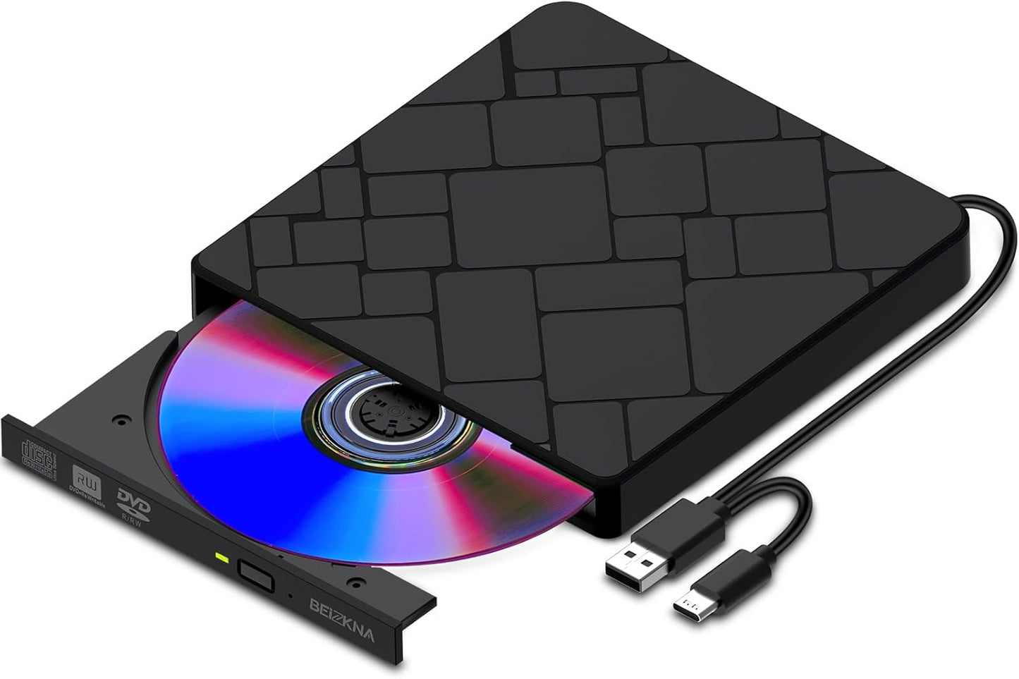 High-Speed External CD/DVD Drive for Laptop & PC