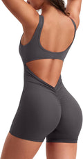 One Piece Workout Jumpsuits for Women Backless V Back - Tummy Control