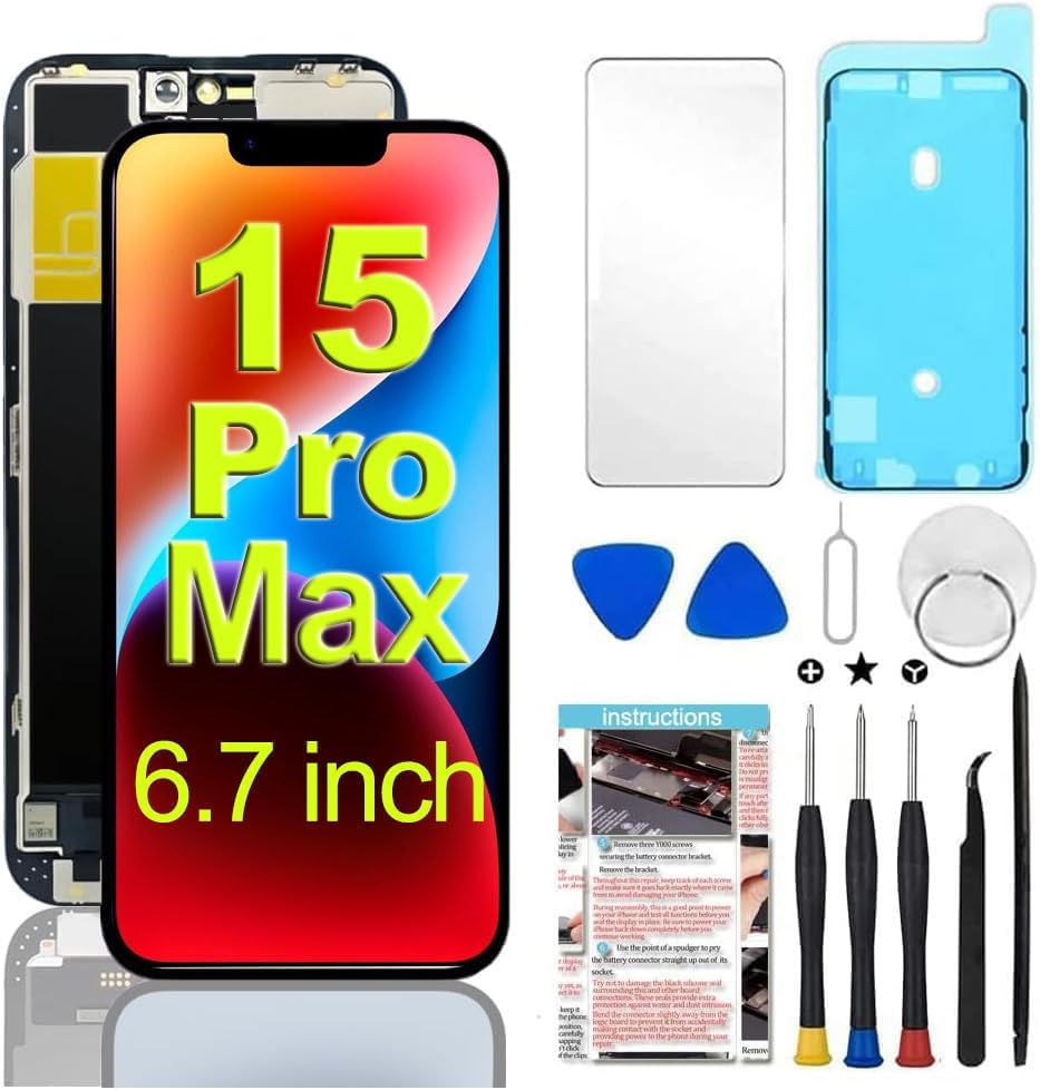 iPhone 15 Pro Max Screen Replacement with Repair Tools Included