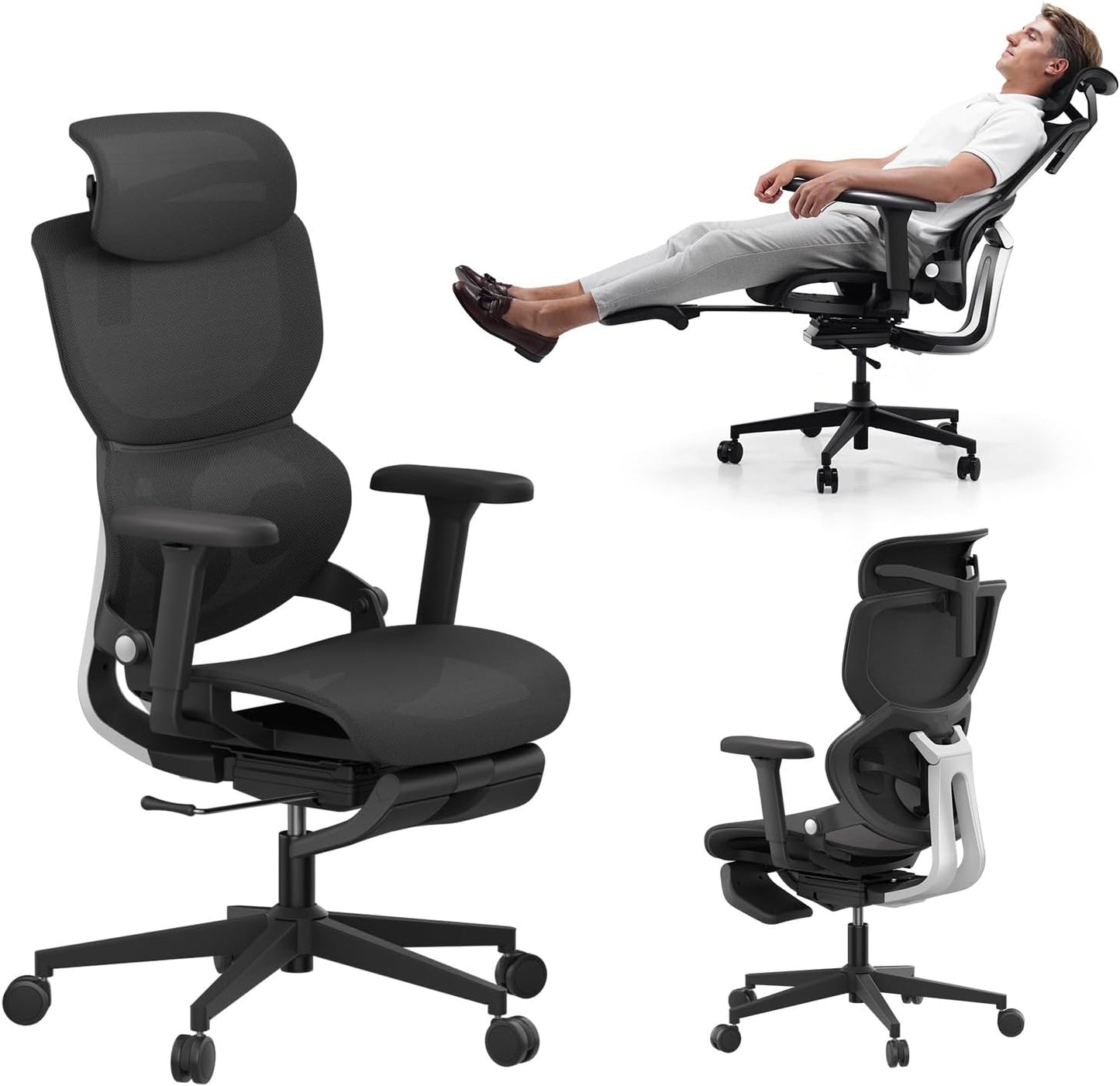 Motostuhl: Ergonomic Office Chair with Footrest & Lumbar Support