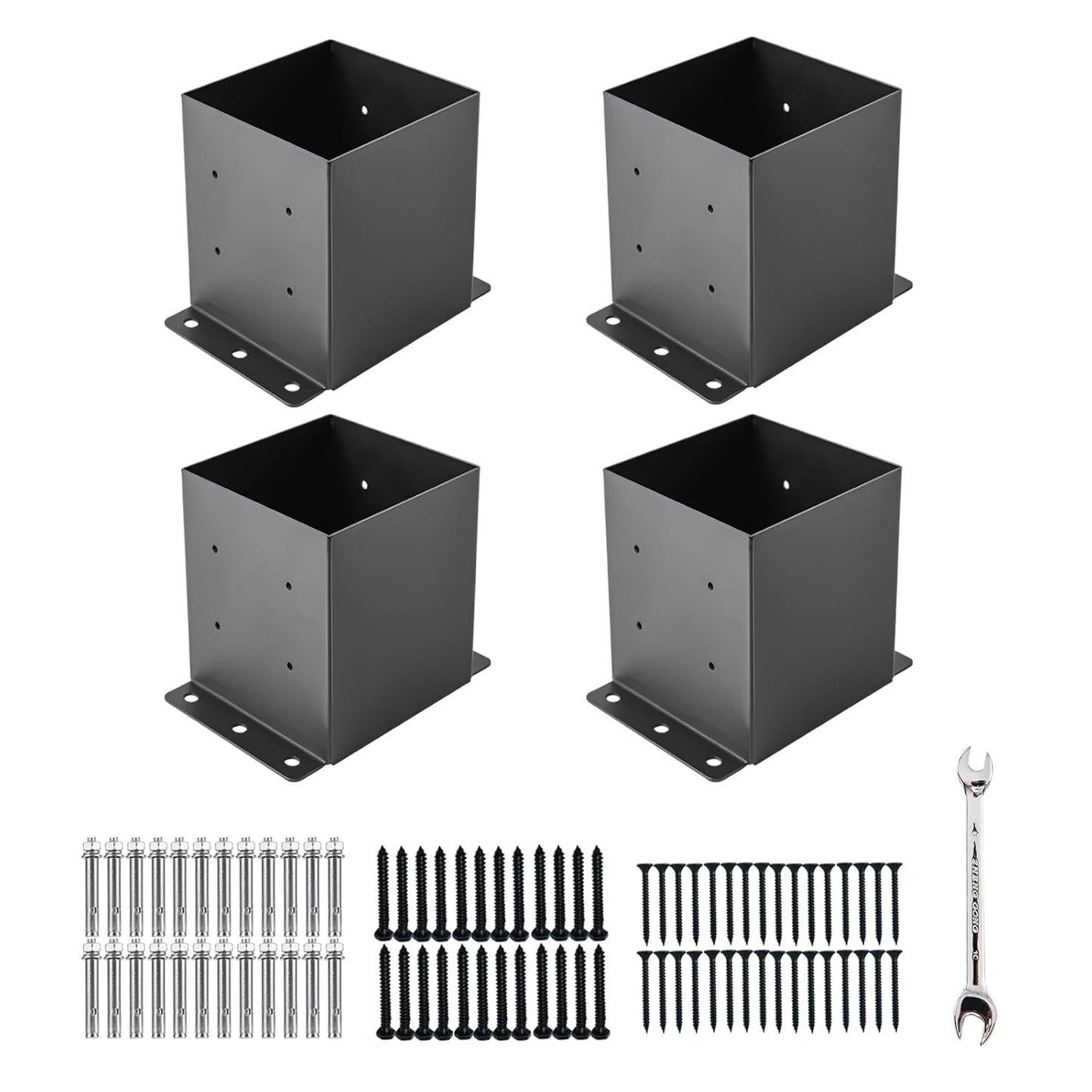 6x6 Post Base Bracket for Heavy Duty Steel Fence Support