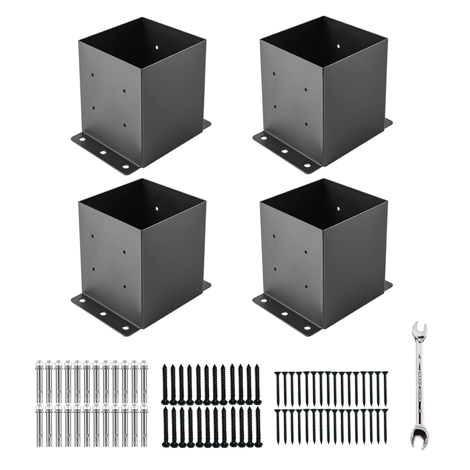 6x6 Post Base Bracket for Heavy Duty Steel Fence Support