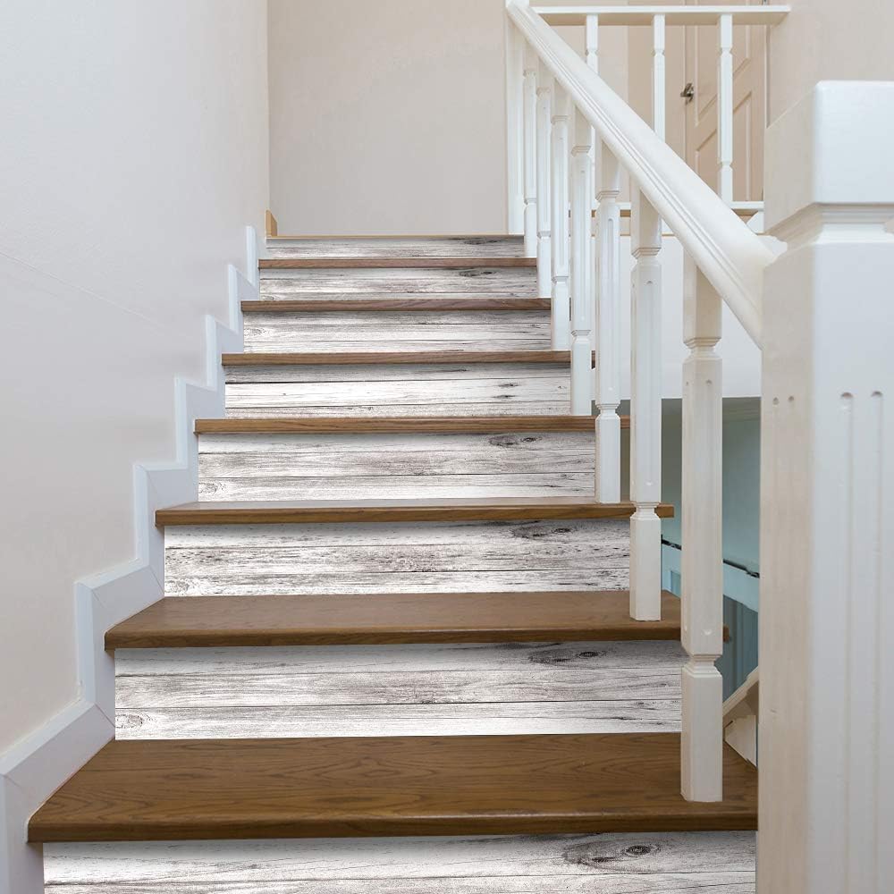 Peel and Stick Stair Risers Stickers for Rustic Home Decor