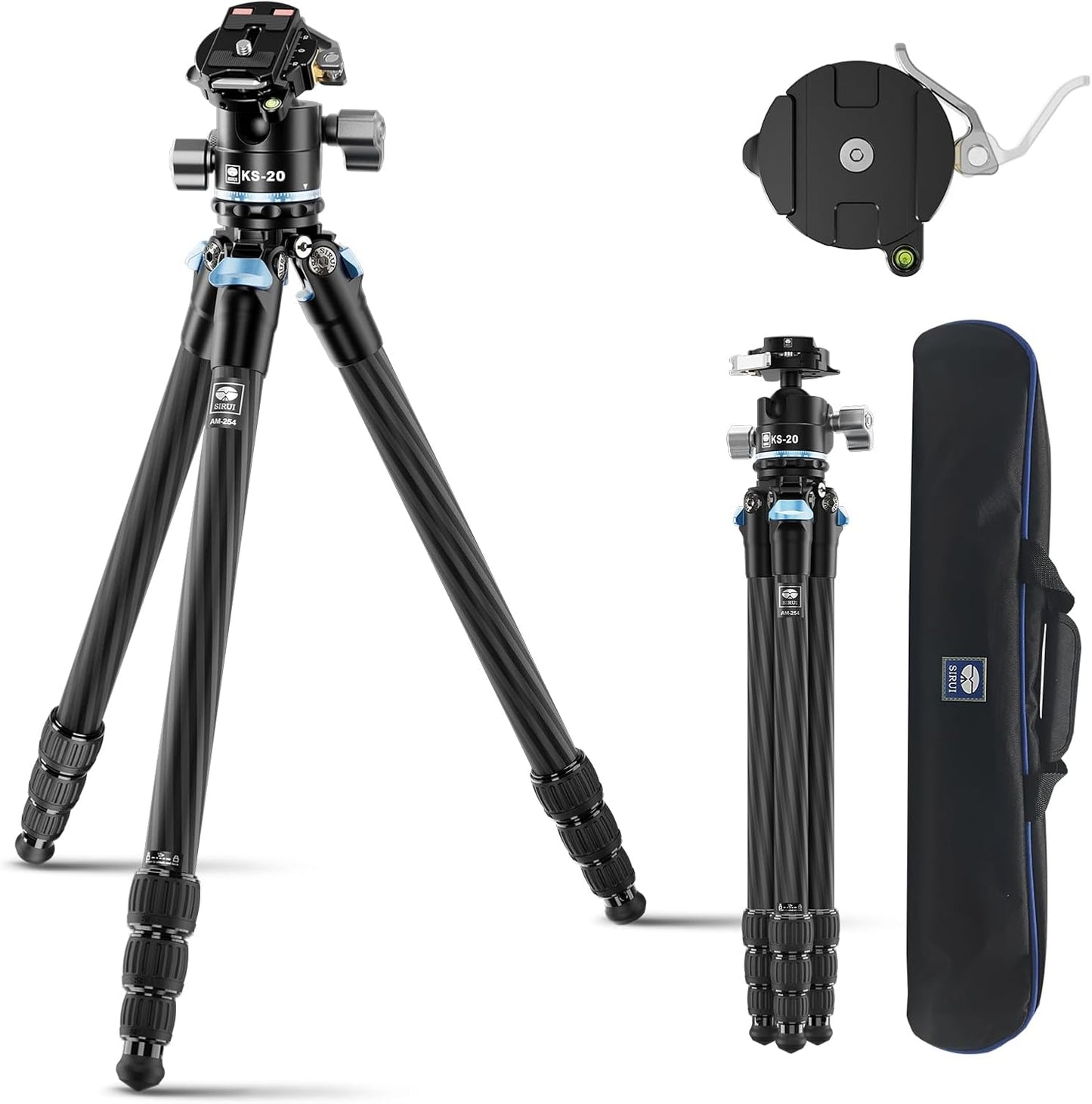 SIRUI 50.2in Carbon Fiber Travel Tripod for Professional Use