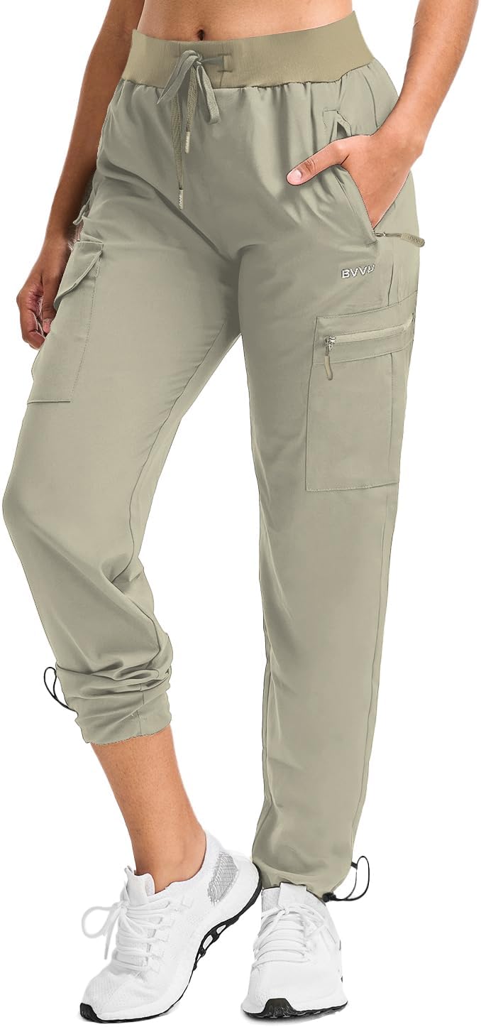 BVVU Women's Hiking Pants Lightweight Quick Dry Outdoor Cargo Joggers