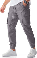 Men's Stretch Cargo Joggers with Elastic Waist and Drawstring