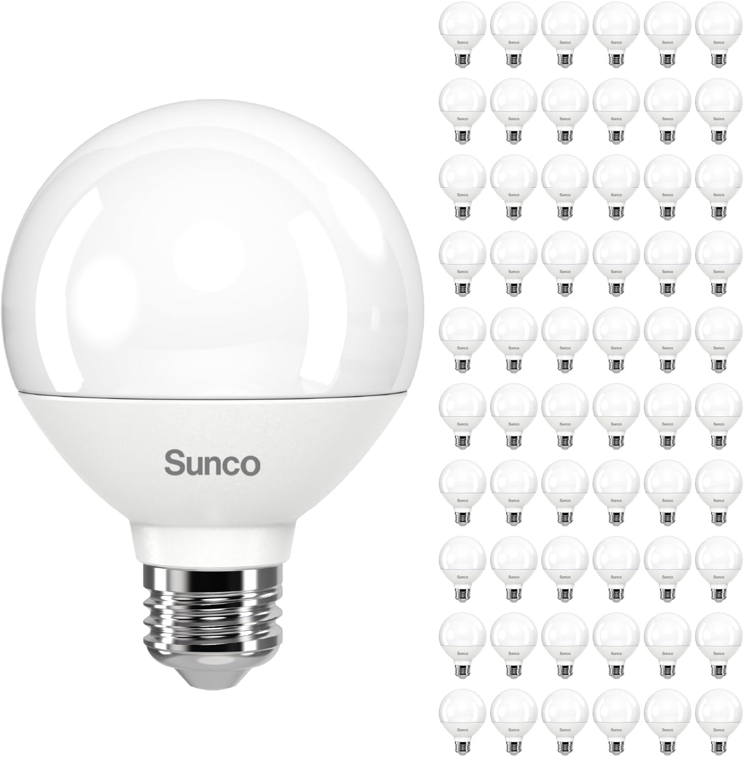 G25 LED Light Bulbs 60 Pack for Bright Bathroom Vanity Lighting