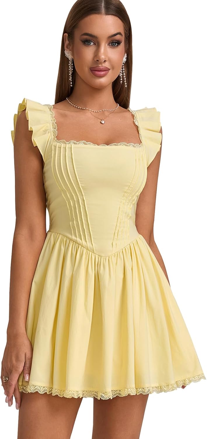 GLNEGE Women's Graduation Mini Corset Dress for Summer Parties
