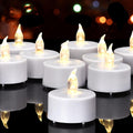 Battery Operated Tea Light Candles 200 Pack - Realistic Flicker