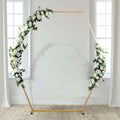Gold Hexagonal Metal Wedding Arch 8 ft - Sturdy Photo Booth Backdrop