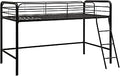 DHP Jett Junior Twin Metal Loft Bed, Black - Space-Saving Loft