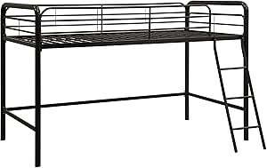 DHP Jett Junior Twin Metal Loft Bed for Space-Saving Solutions