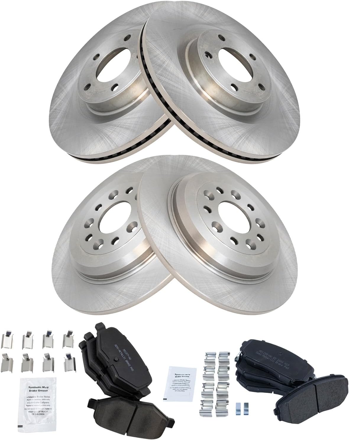 TRQ Front and Rear Brake Pad & Rotor Kit for Ford Edge & MKX