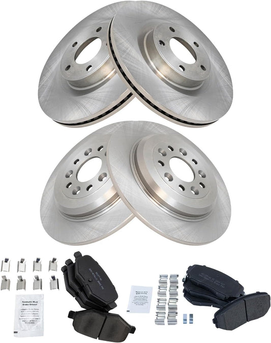 TRQ Front and Rear Brake Pad & Rotor Kit for Ford Edge & MKX