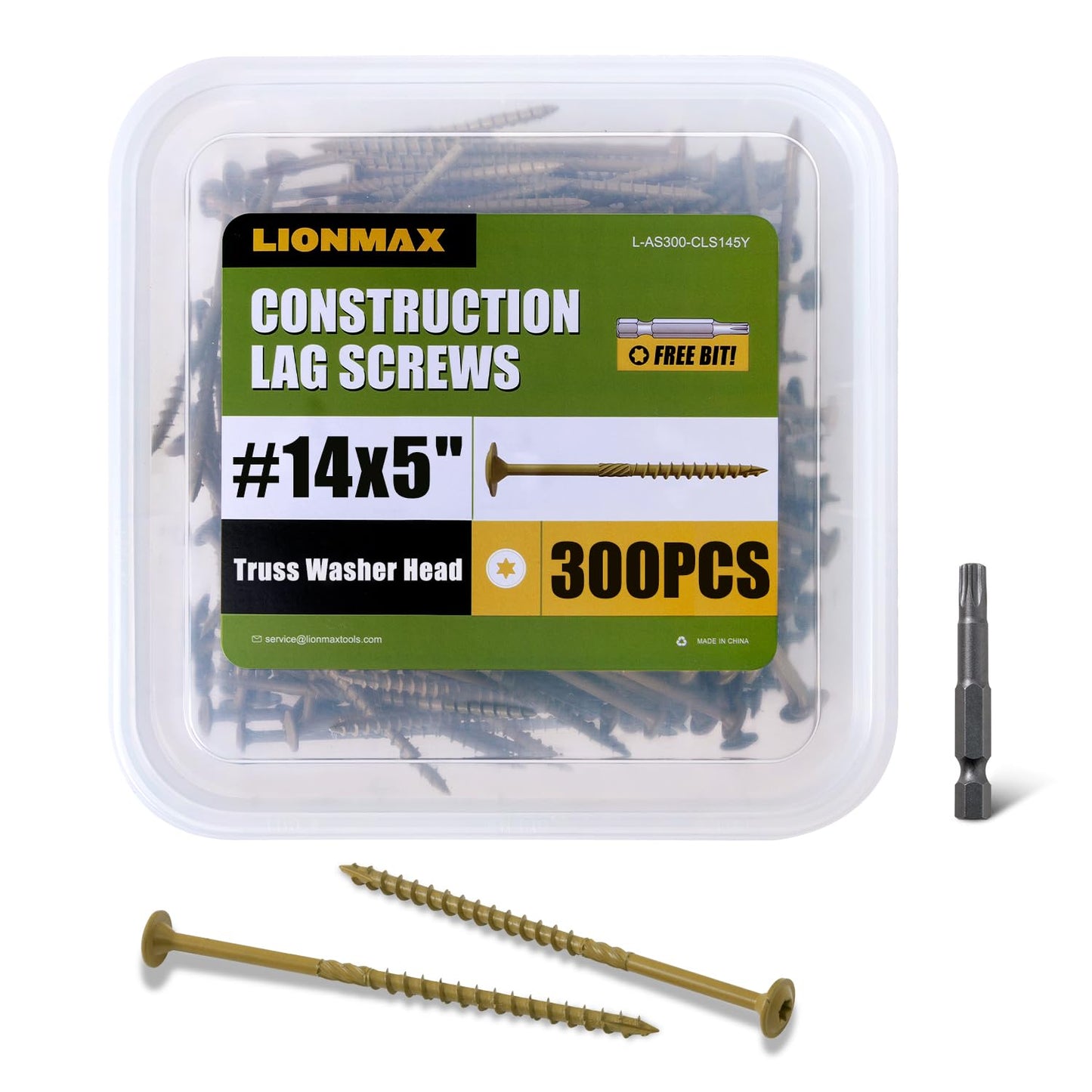LIONMAX 5 Inch Lag Screws for Heavy Duty Wood Construction