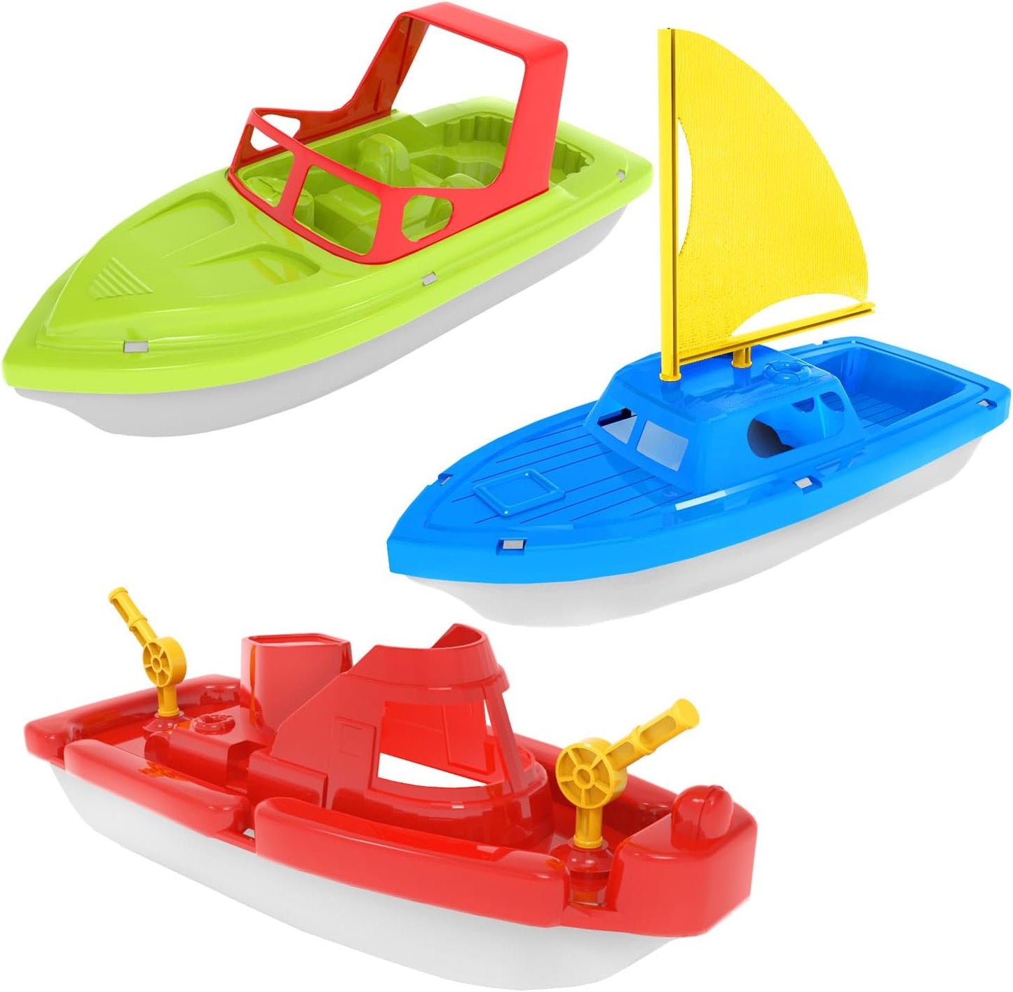 3PCS Fun Little Toy Boats for Toddler Water Play