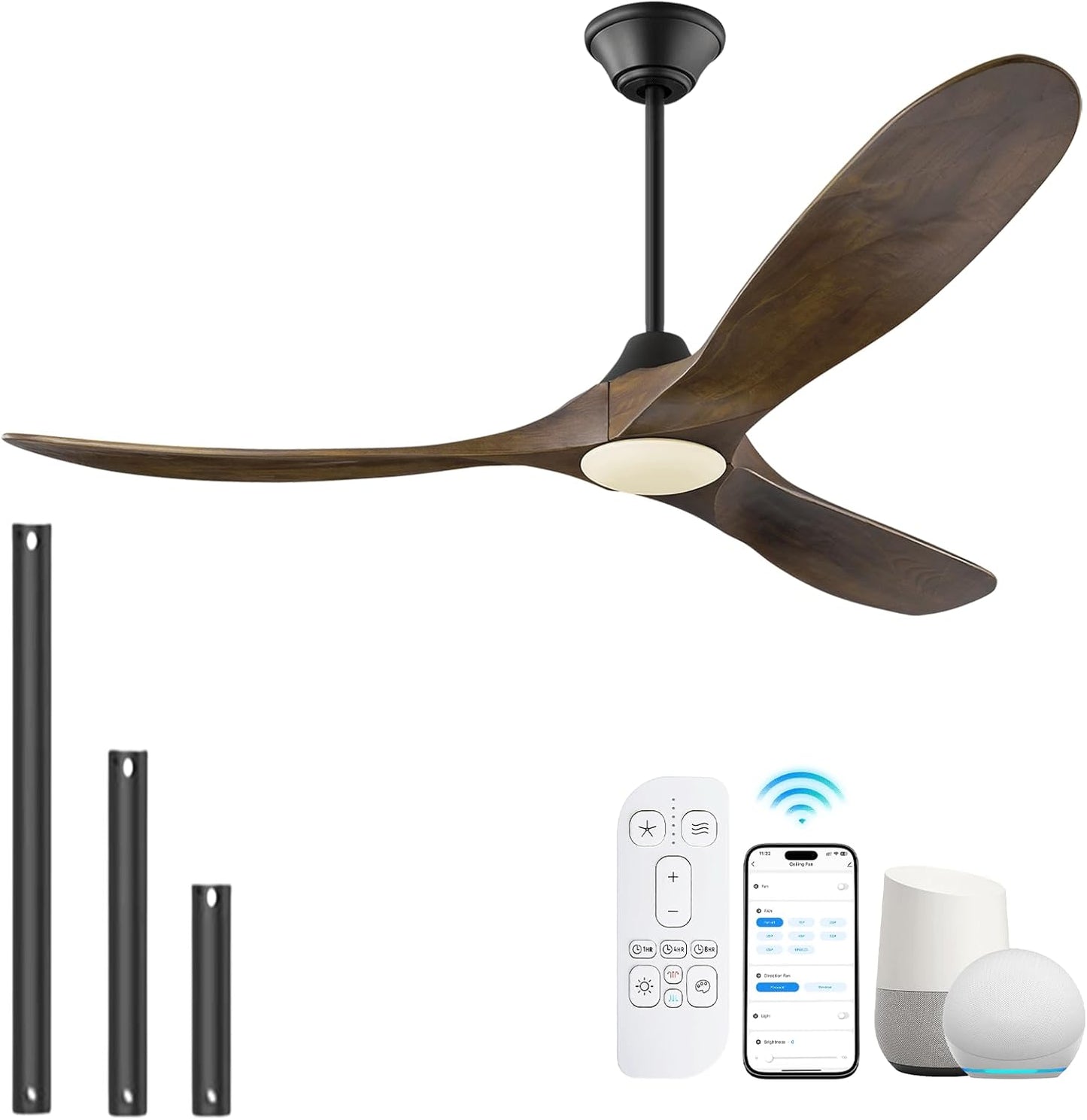 70 Inch Large Ceiling Fan with Lights for Indoor and Outdoor Use