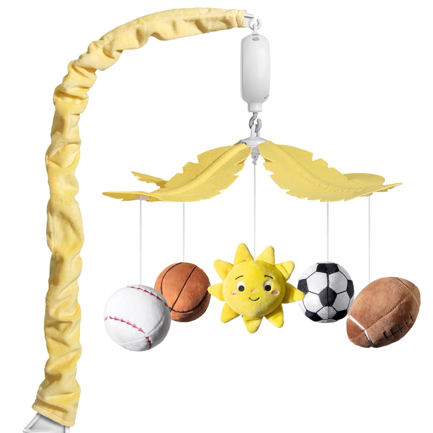 Sport-Themed Baby Crib Mobile with 35 Lullabies & Rotation