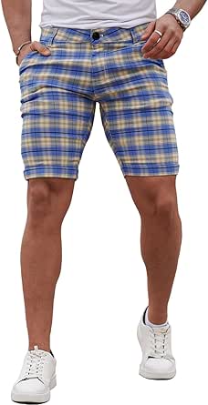 GINGTTO Mens Shorts Slim Fit Stretch 9 Inseam for Summer Fun